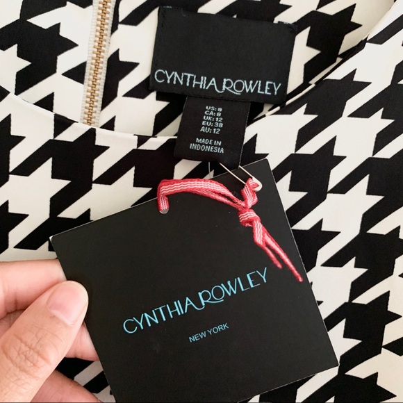 Cynthia Rowley houndstooth silk dress - Picture 2 of 2